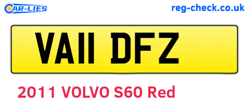 VA11DFZ are the vehicle registration plates.