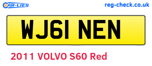 WJ61NEN are the vehicle registration plates.