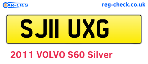 SJ11UXG are the vehicle registration plates.