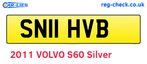 SN11HVB are the vehicle registration plates.
