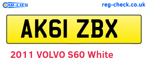 AK61ZBX are the vehicle registration plates.