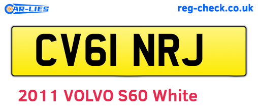 CV61NRJ are the vehicle registration plates.