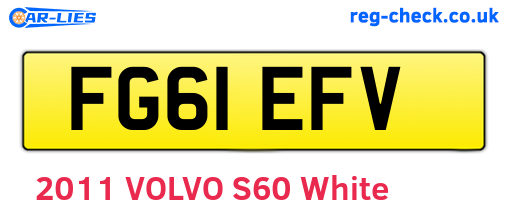 FG61EFV are the vehicle registration plates.