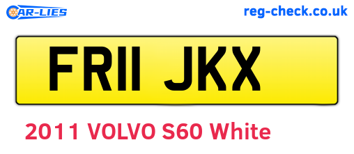 FR11JKX are the vehicle registration plates.