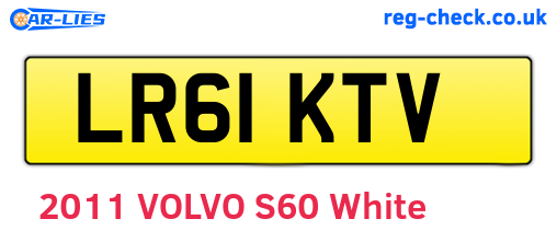 LR61KTV are the vehicle registration plates.