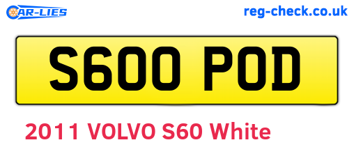 S600POD are the vehicle registration plates.