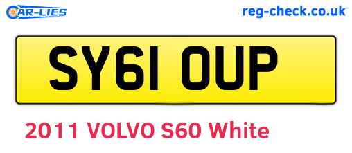 SY61OUP are the vehicle registration plates.