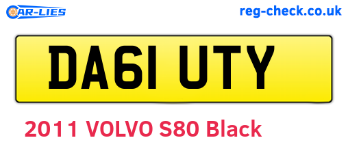 DA61UTY are the vehicle registration plates.