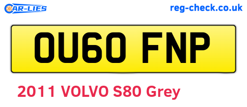 OU60FNP are the vehicle registration plates.