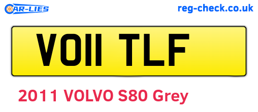 VO11TLF are the vehicle registration plates.