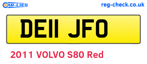 DE11JFO are the vehicle registration plates.