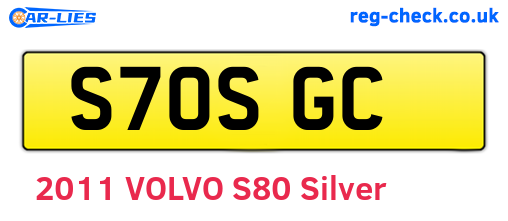 S70SGC are the vehicle registration plates.