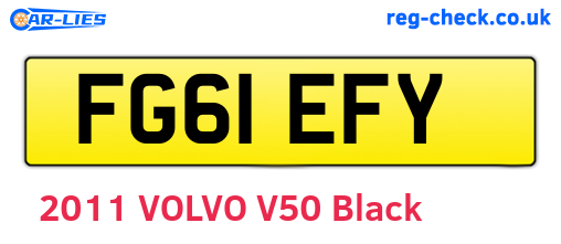 FG61EFY are the vehicle registration plates.