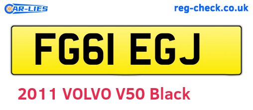 FG61EGJ are the vehicle registration plates.