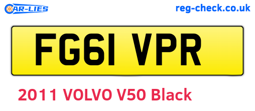 FG61VPR are the vehicle registration plates.