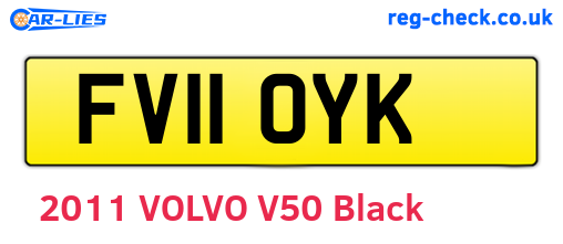 FV11OYK are the vehicle registration plates.