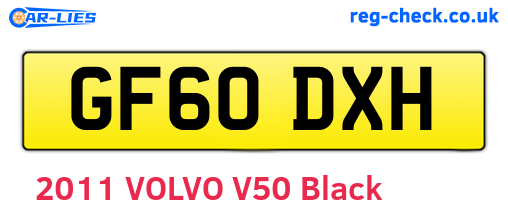 GF60DXH are the vehicle registration plates.