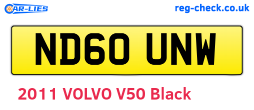 ND60UNW are the vehicle registration plates.