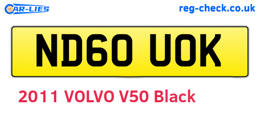 ND60UOK are the vehicle registration plates.