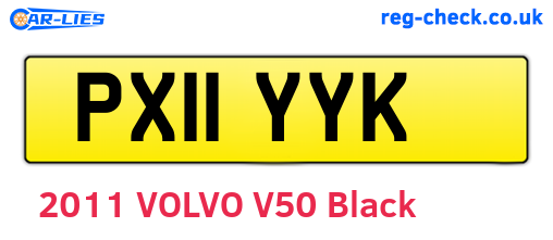 PX11YYK are the vehicle registration plates.