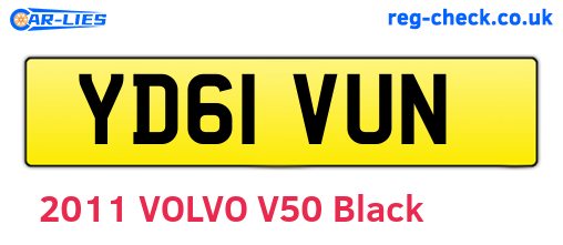 YD61VUN are the vehicle registration plates.