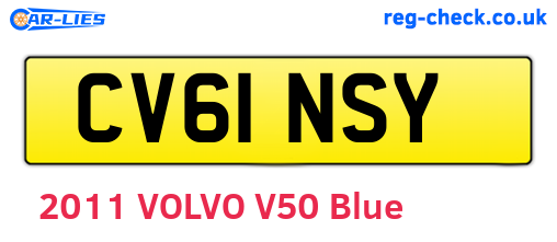 CV61NSY are the vehicle registration plates.