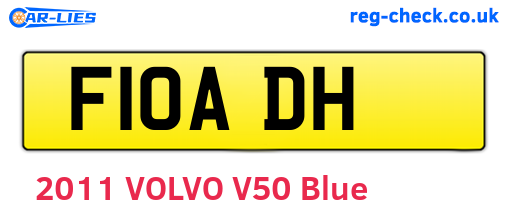 F10ADH are the vehicle registration plates.