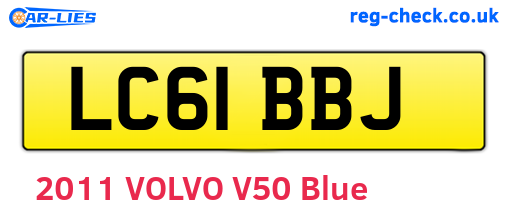 LC61BBJ are the vehicle registration plates.
