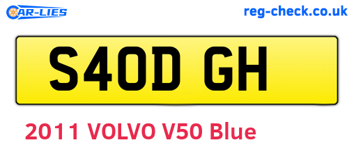 S40DGH are the vehicle registration plates.