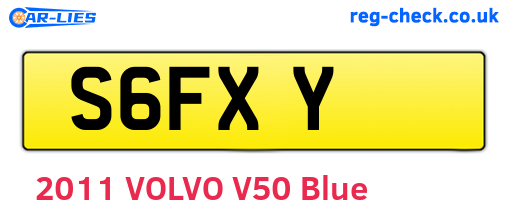 S6FXY are the vehicle registration plates.