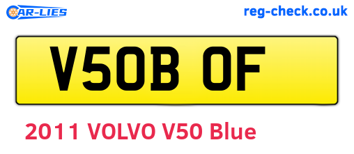 V50BOF are the vehicle registration plates.