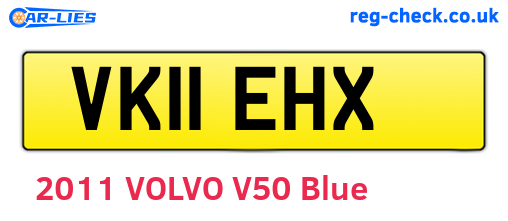 VK11EHX are the vehicle registration plates.