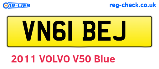 VN61BEJ are the vehicle registration plates.