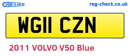 WG11CZN are the vehicle registration plates.