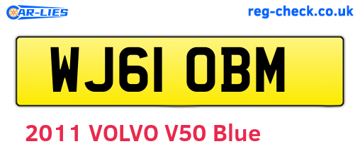 WJ61OBM are the vehicle registration plates.
