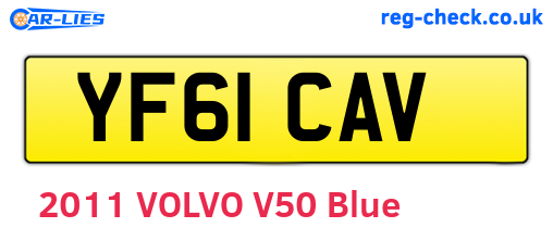 YF61CAV are the vehicle registration plates.