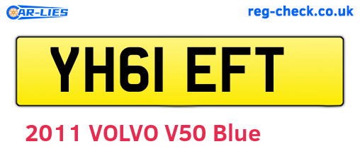 YH61EFT are the vehicle registration plates.