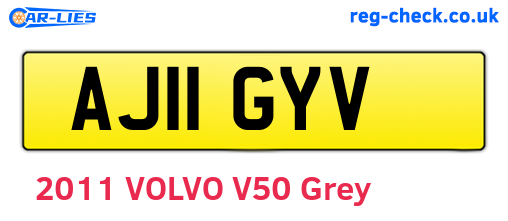 AJ11GYV are the vehicle registration plates.
