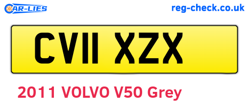 CV11XZX are the vehicle registration plates.