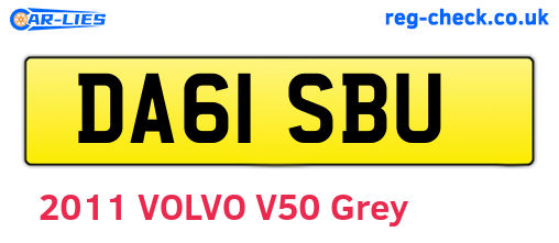 DA61SBU are the vehicle registration plates.