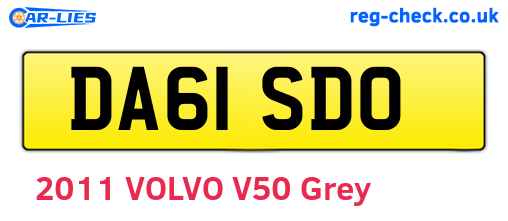 DA61SDO are the vehicle registration plates.