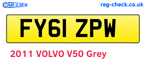 FY61ZPW are the vehicle registration plates.