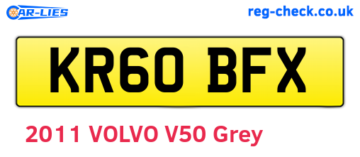 KR60BFX are the vehicle registration plates.