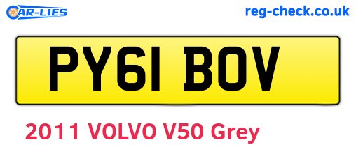 PY61BOV are the vehicle registration plates.