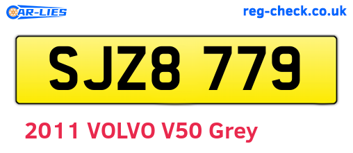 SJZ8779 are the vehicle registration plates.