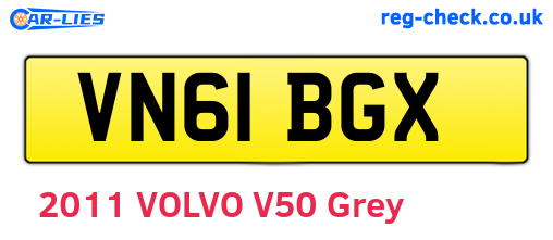 VN61BGX are the vehicle registration plates.