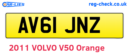AV61JNZ are the vehicle registration plates.