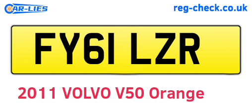 FY61LZR are the vehicle registration plates.