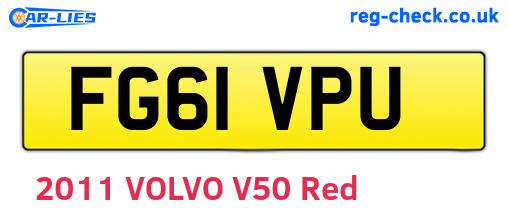 FG61VPU are the vehicle registration plates.