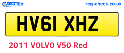 HV61XHZ are the vehicle registration plates.